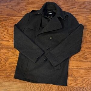 Men's XS EXPRESS Wool Blend Black Peacoat